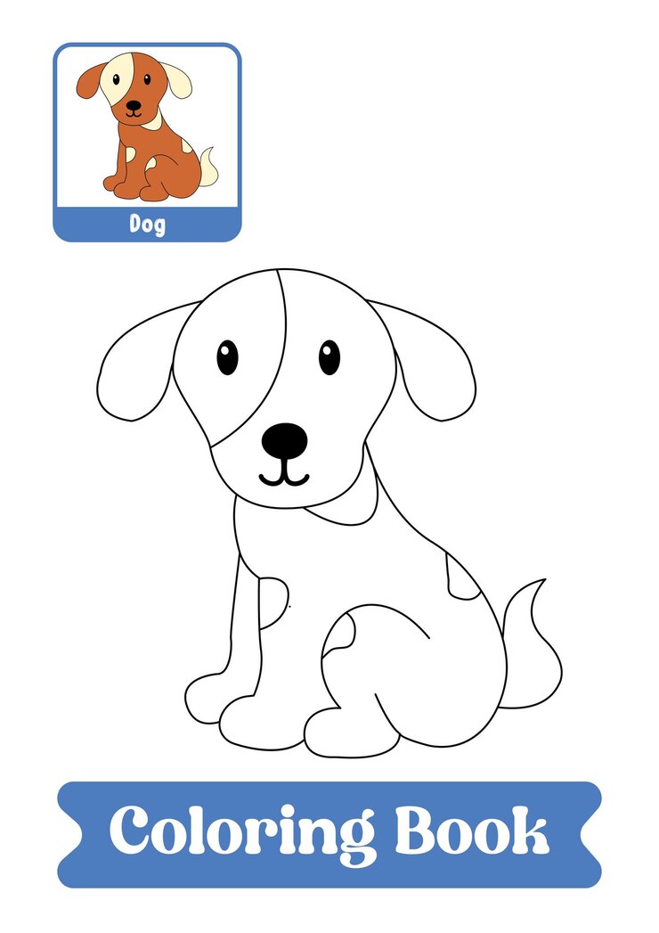犬の動物のぬりえの本