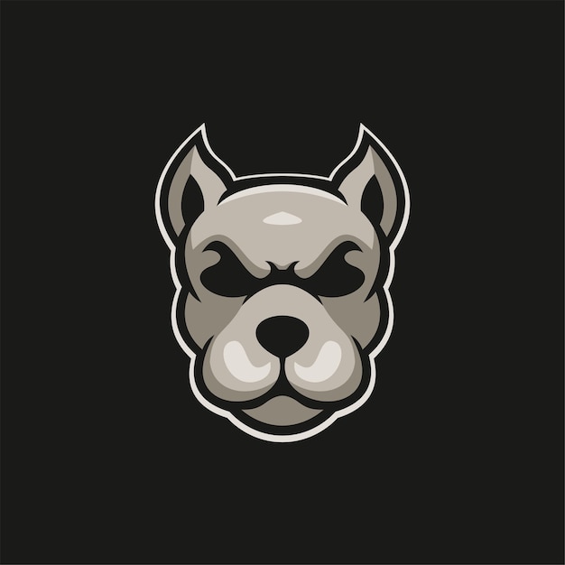 Illustrazione del modello di logo del fumetto della testa di animale del cane esport logo gaming premium vector