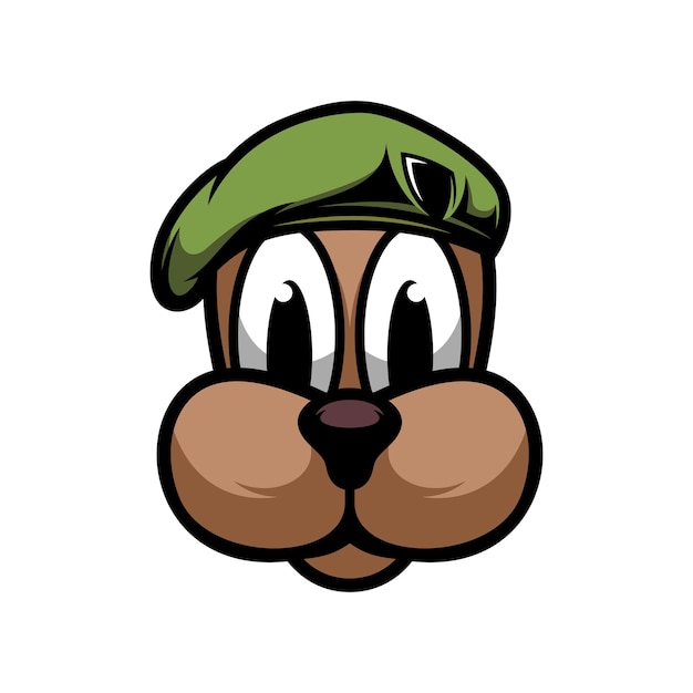 Dog Army Mascot Design Vector