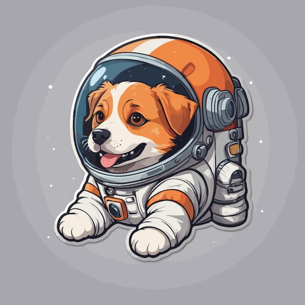 Vector dog astronaut cartoon vector