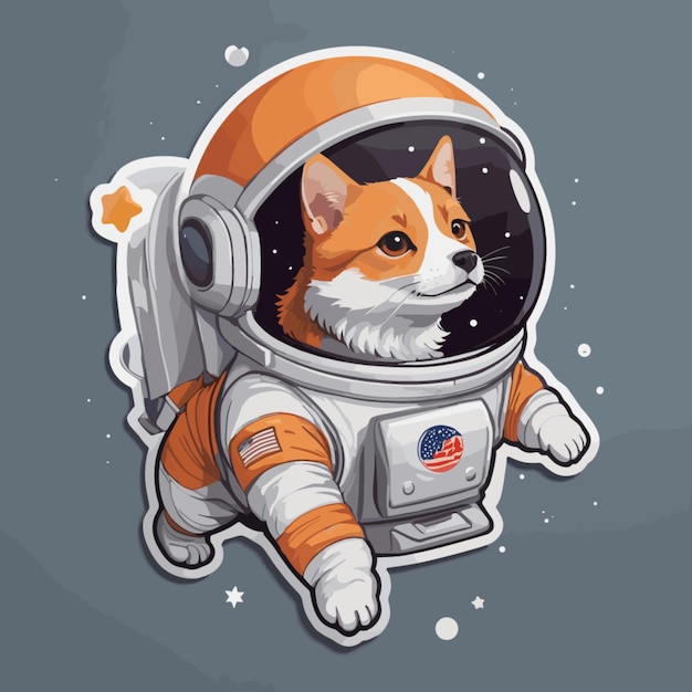 Vector dog astronaut cartoon vector