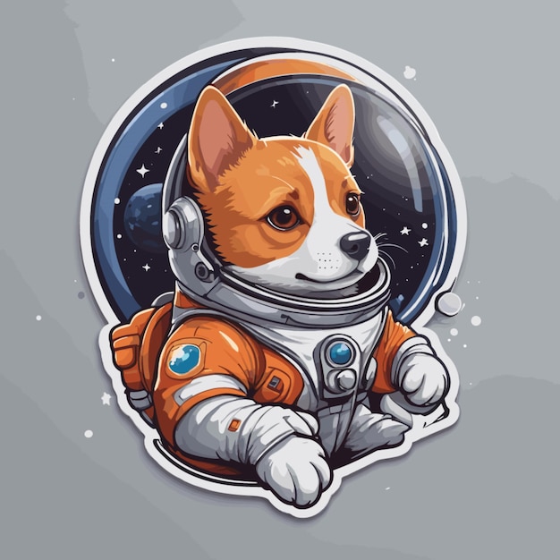 Dog astronaut cartoon vector