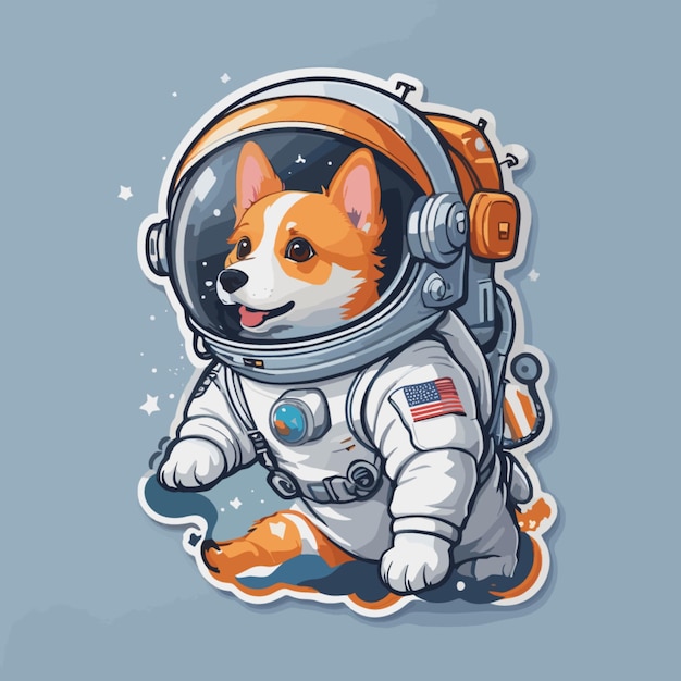 Dog astronaut cartoon vector