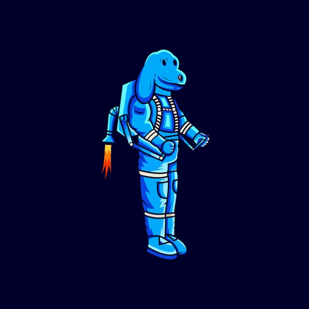 Vector dog astronaut logo