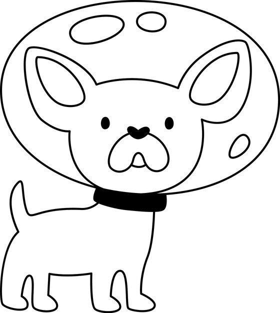 Vector dog astronaut outline