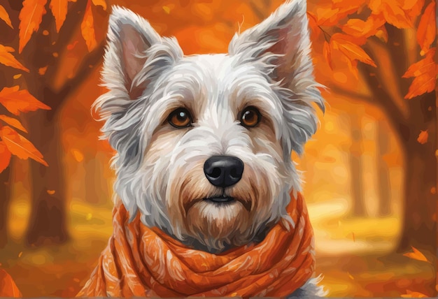 Vector dog in autumn park pet dog high quality illustrationdog in autumn park pet dog high quality illu