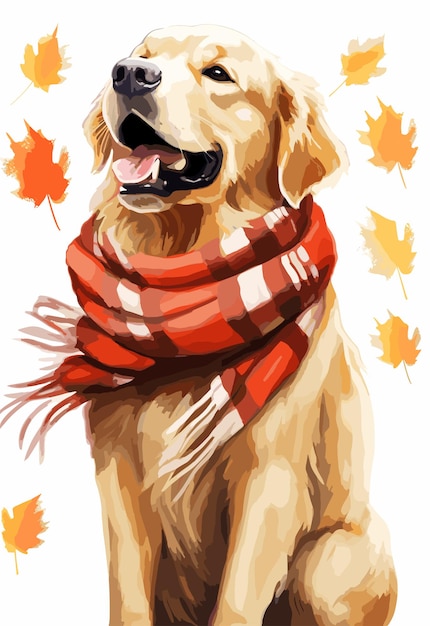 dog autumn vector graphics