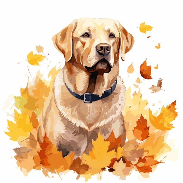 dog autumn vector graphics