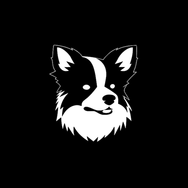 Собака черно-белая векторная иллюстрация