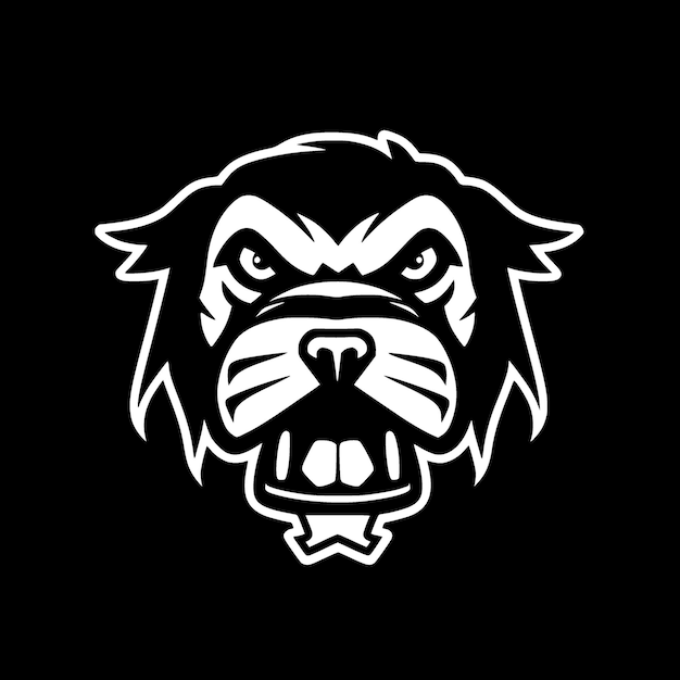 Dog Black and White Isolated Icon Vector illustration