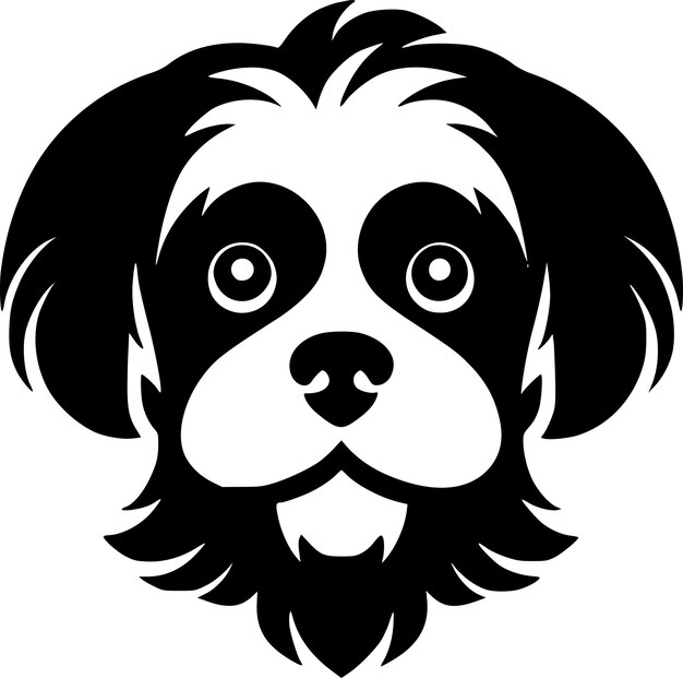 Vector dog black and white isolated icon vector illustration