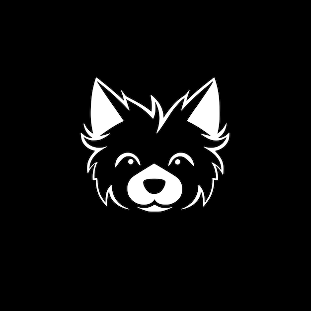 Dog Black and White Isolated Icon Vector illustration