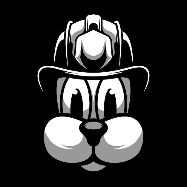 Vector dog black and white mascot design