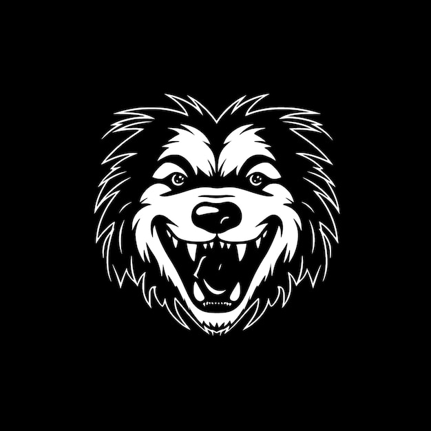 Vector dog black and white vector illustration