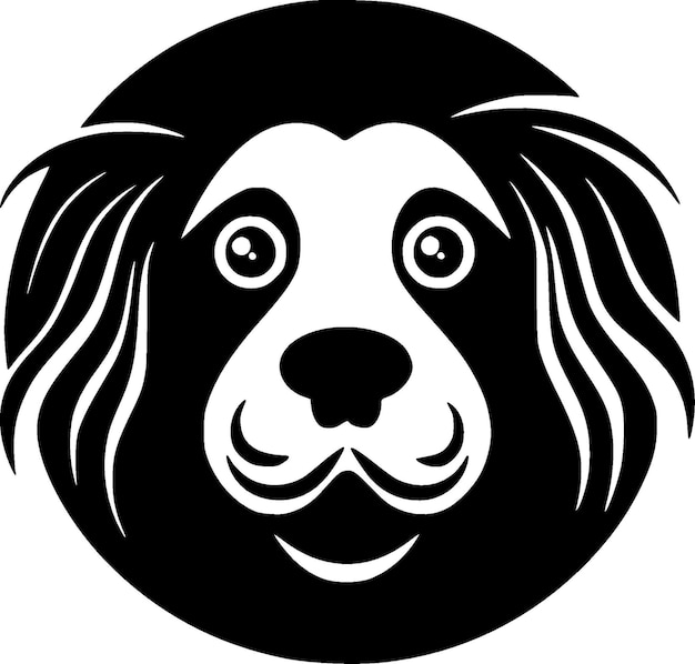 Vector dog black and white vector illustration