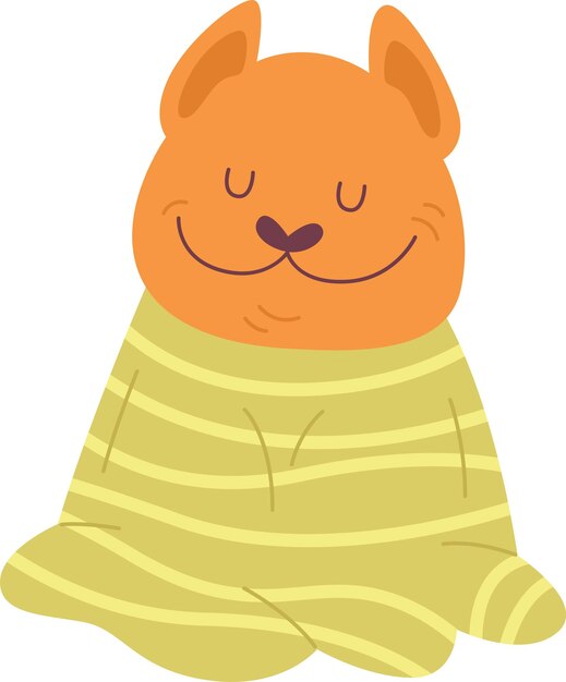 Vector dog in blanket