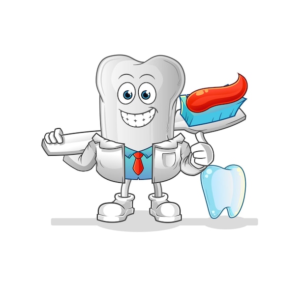 Dog bone dentist illustration character vectorxA