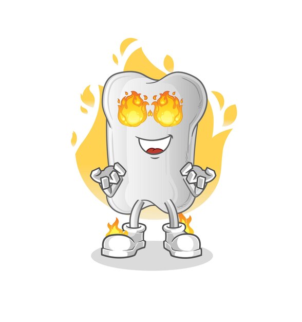 Dog bone on fire mascot cartoon vector