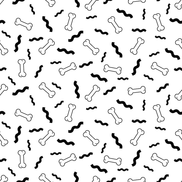 Vector dog bone seamless pattern pet cartoon