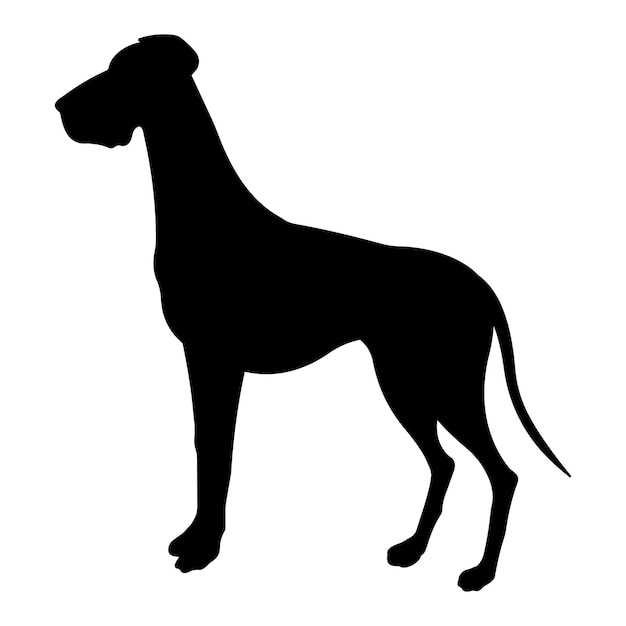 Dog breed illustration Black silhouette Great Dane