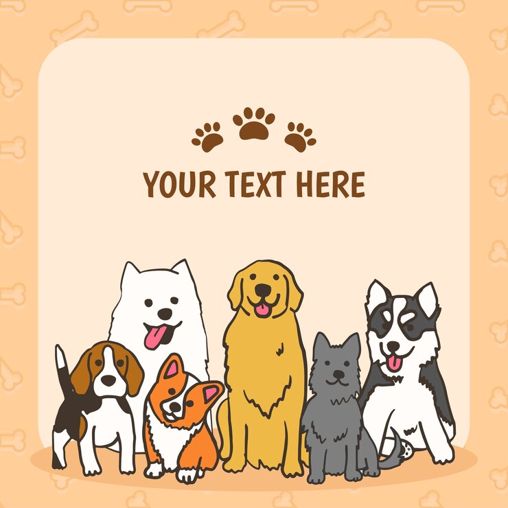 Vector テキストのための場所で犬の品種の背景