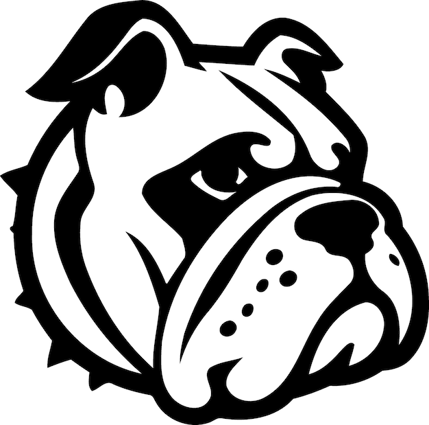 Dog bulldog animal in black and white