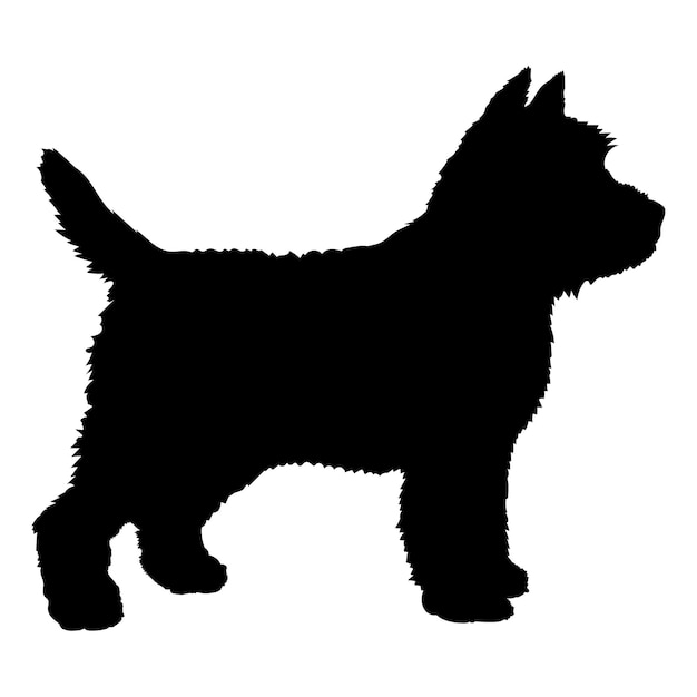 Dog cairmal silhouette dog breeds logo dog monogram vector