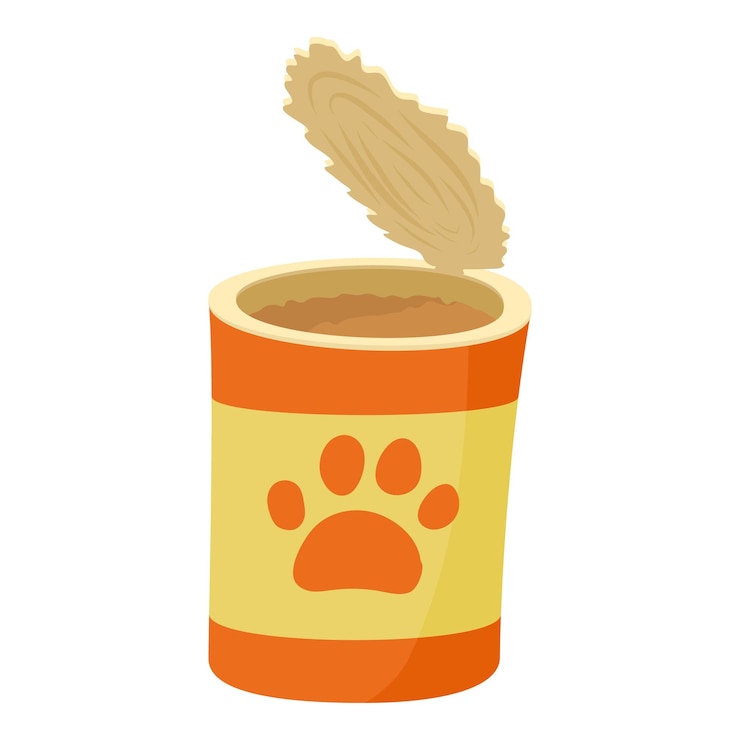 Vector dog can icon cartoon illustration of dog can vector icon for web