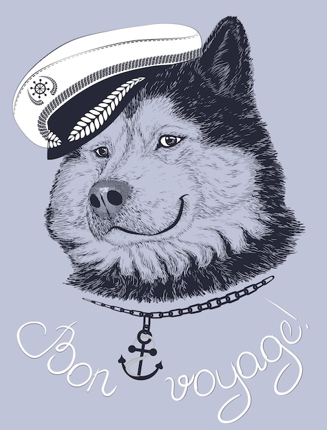 ベクトル 犬のキャプテンの肖像画