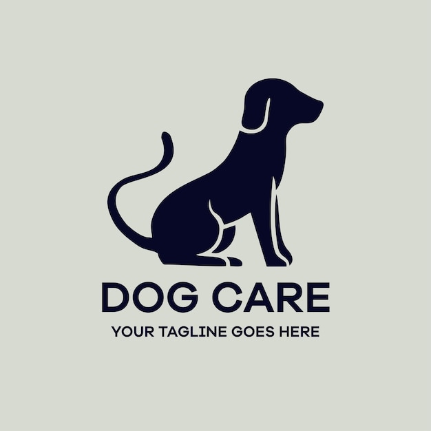 Vector dog care flat company logo vector