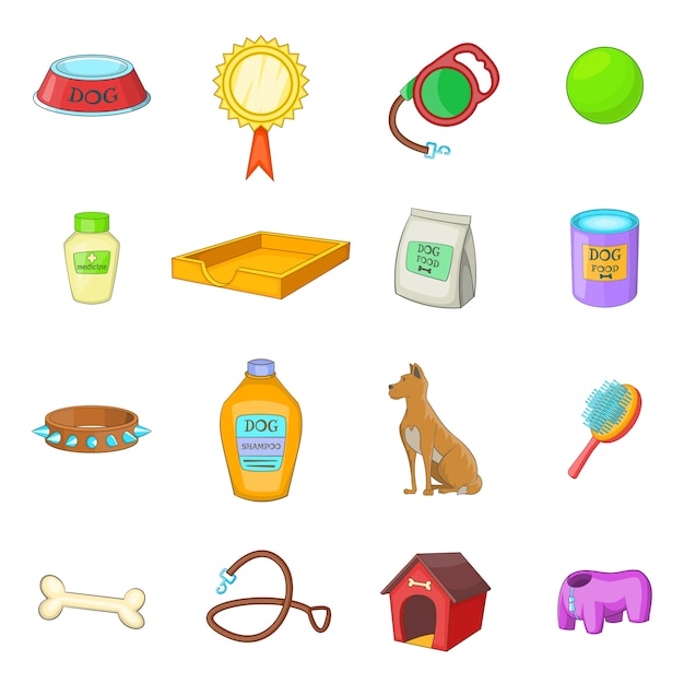 Vector dog care icons set