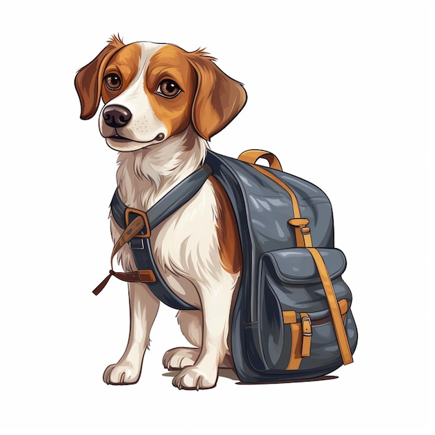 Dog carrying bagpack