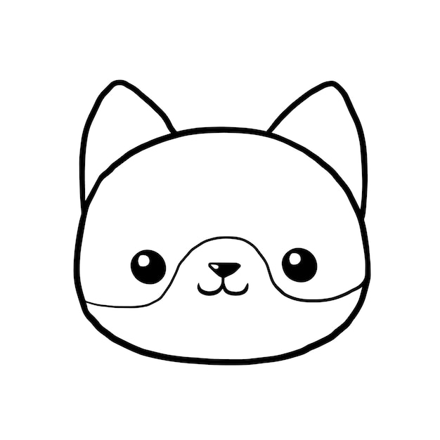 Cane cartone animato animale carino kawaii doodle doodle pagina da colorare disegno disegno
