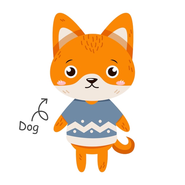 Dog cartoon characters with clothes Vector