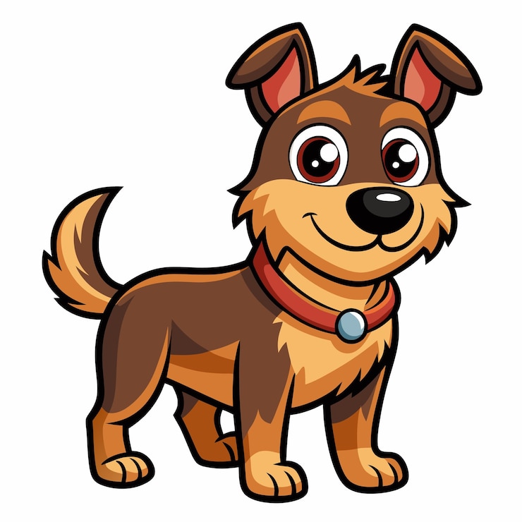 Vector dog cartoon vector icon illustration animal food icon flat cartoon style