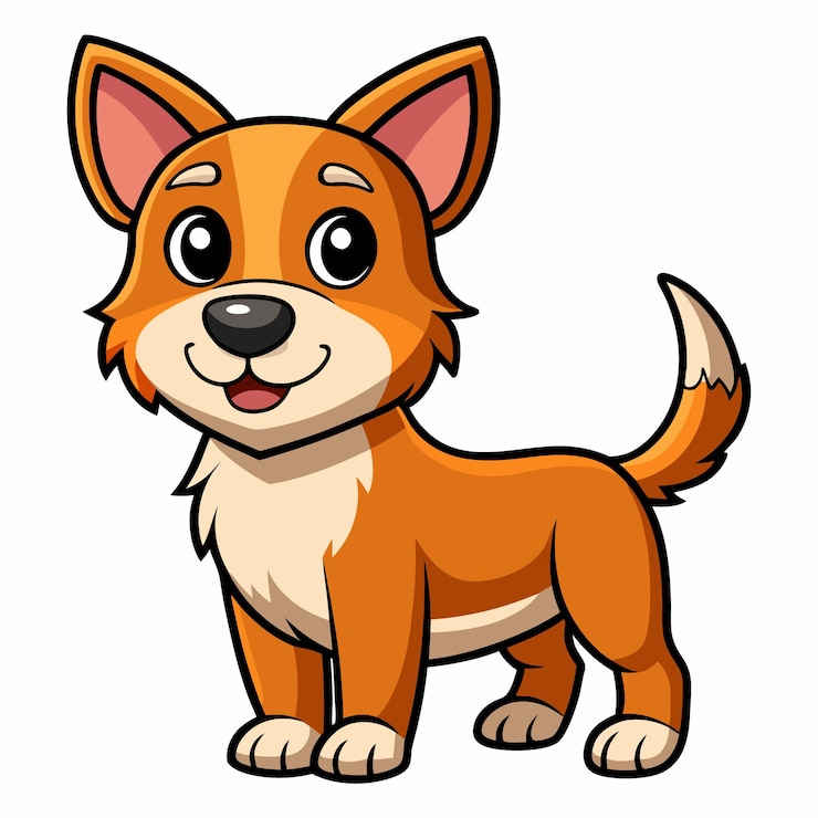 Vector dog cartoon vector icon illustration animal food icon flat cartoon style