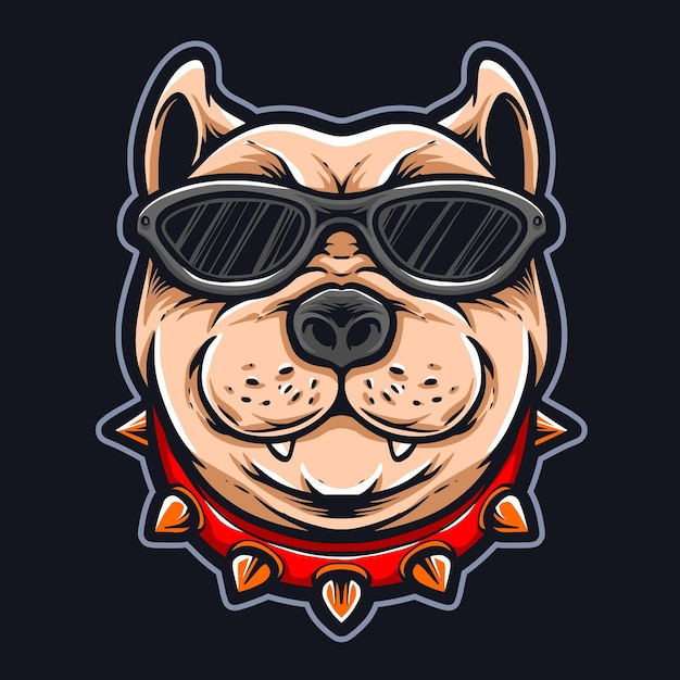 Vector dog cartoon wearing sunglasses vector