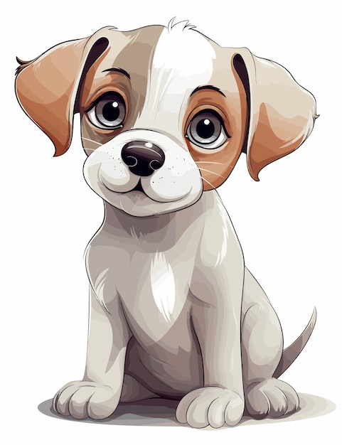 Vector dog cartoon on white background