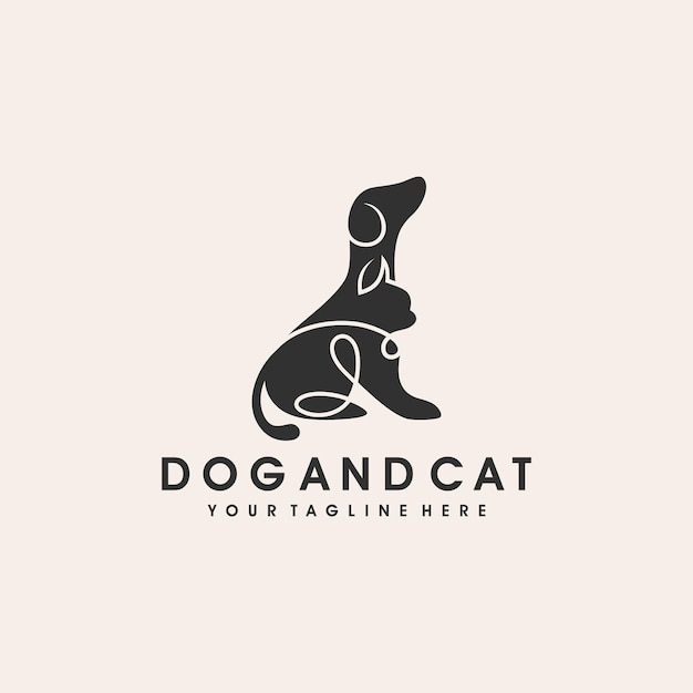 Ispirazione per il design del logo di cane e gatto