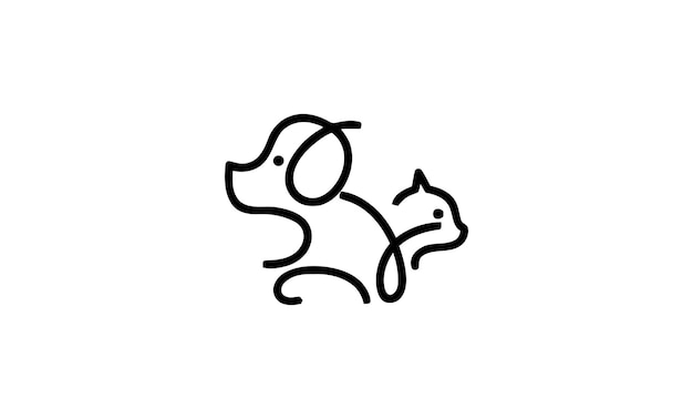 Vector dog and cat logo design