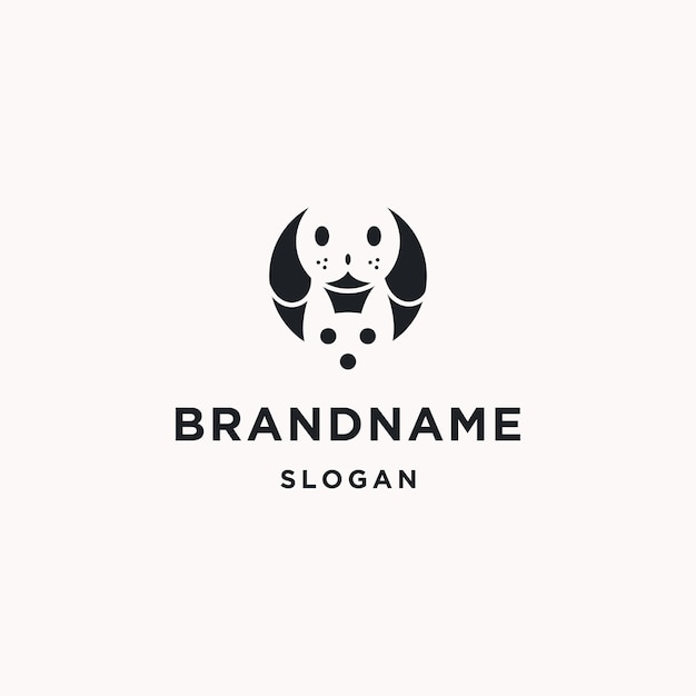 Dog cat logo icon flat design template