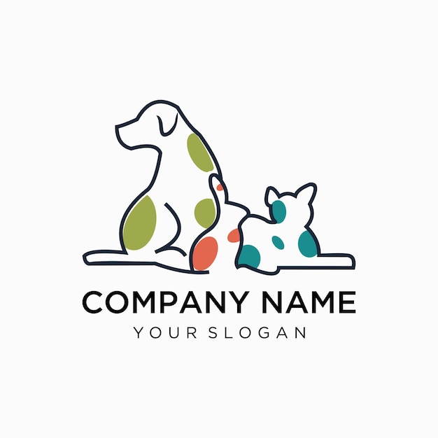 Vector dog and cat logo