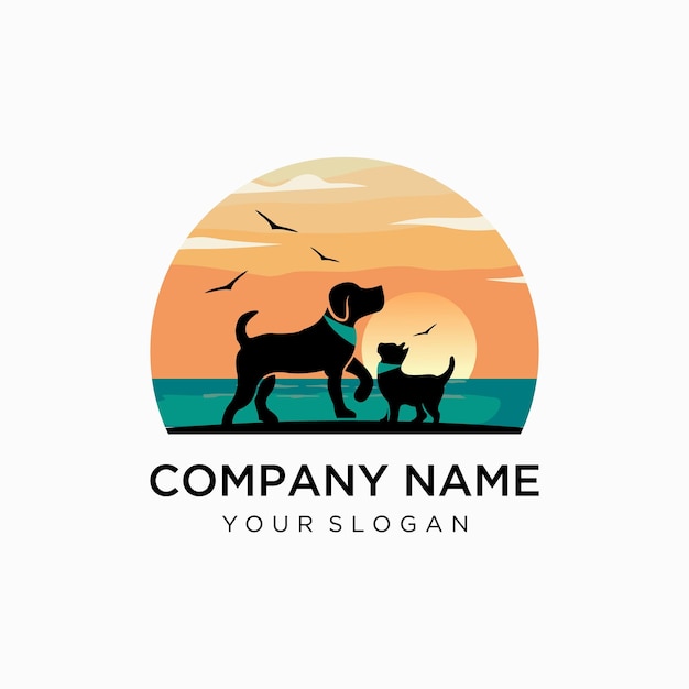 Vector dog and cat logo