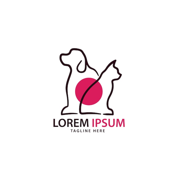 Vettore logo di cane e gatto adatto a negozi di animali domestici