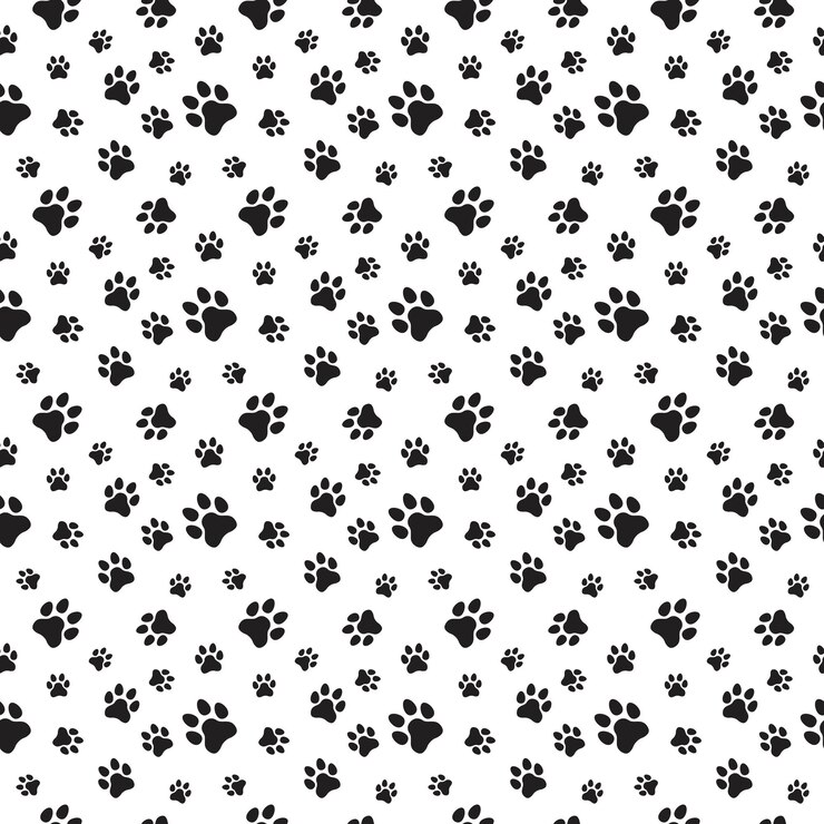 Vector dog and cat paw seamless pattern vector doodle abstract animal footprint background