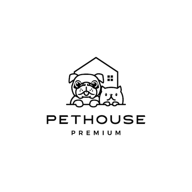 Dog cat pet house home logo  icon