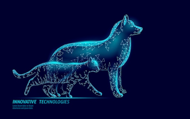 Vector dog and cat silhouette smartphone