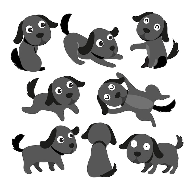 Vector dog character vector design