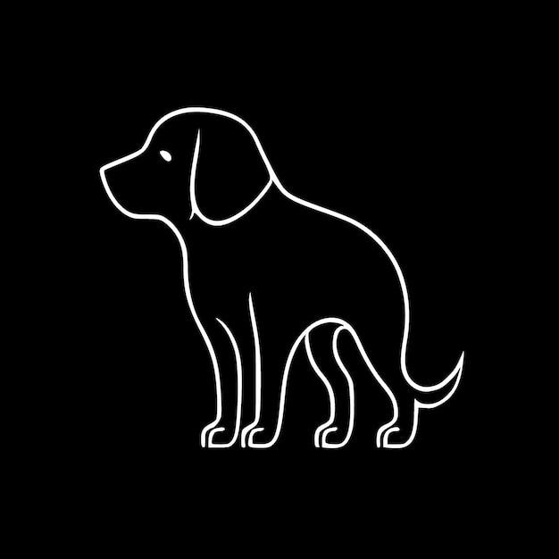 Vector dog clip art black and white vector illustration