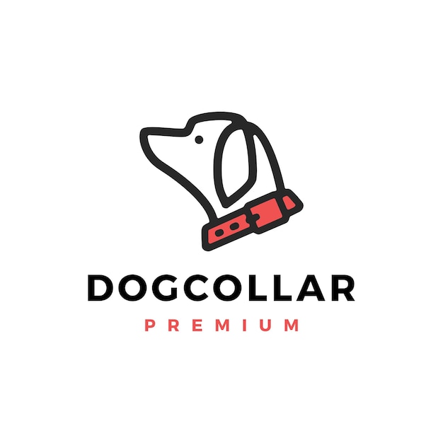 Illustrazione dell'icona di vettore del logo del collare per cani